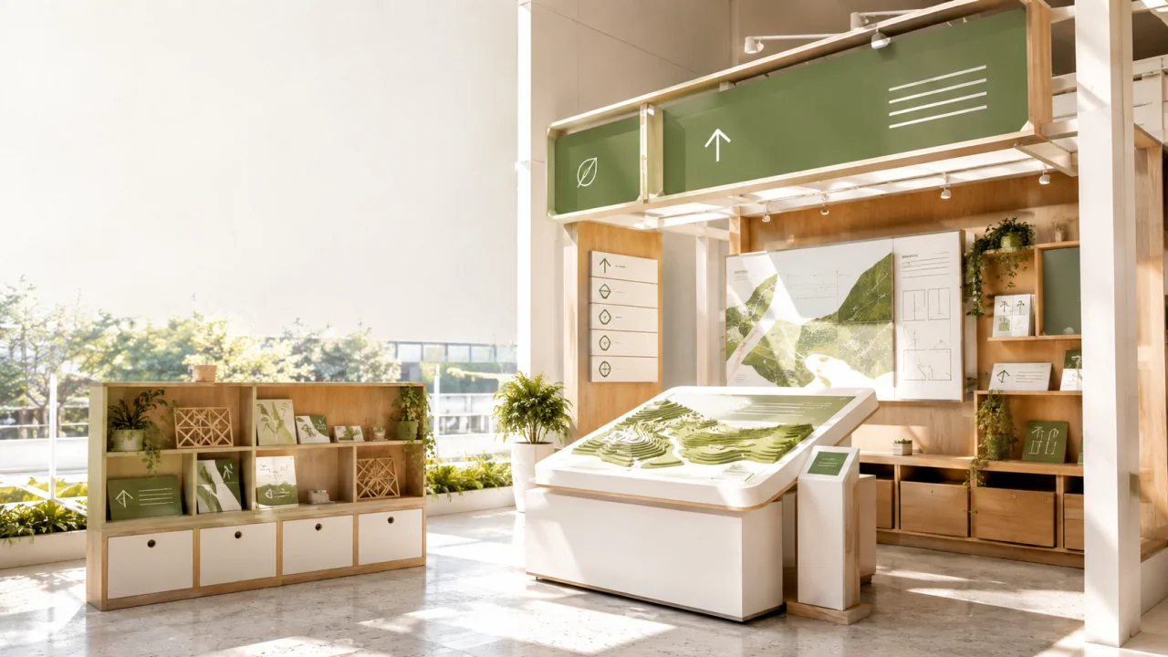 明亮实景中的小展位预算优先级空间项目现场